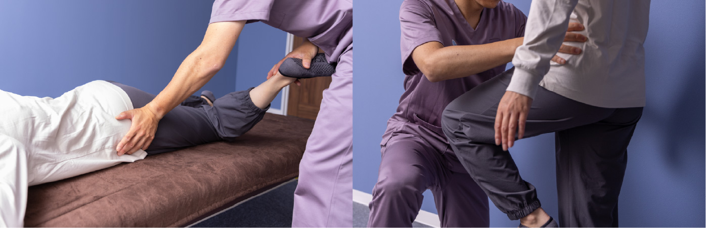 股関節ケアの施術・カウンセリング中の様子