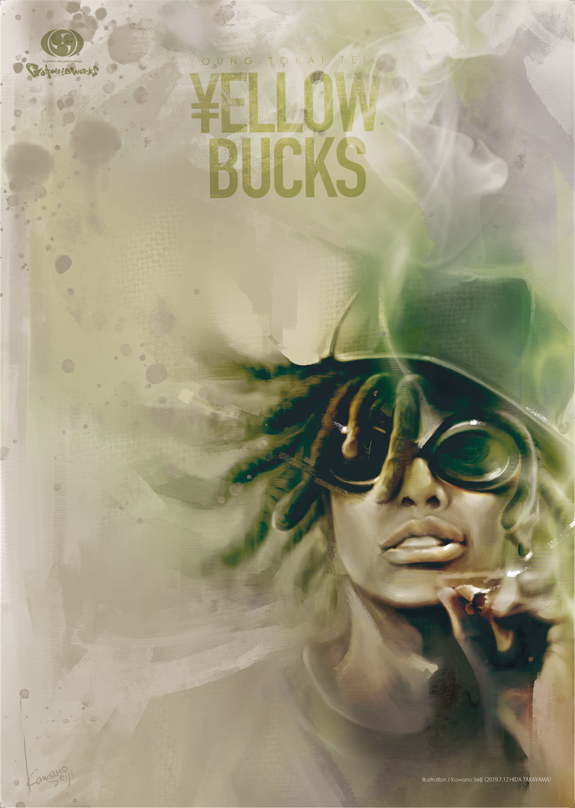 似顔絵イラスト ( HIPHOPアーティスト / ¥ellow Bucks 様 )